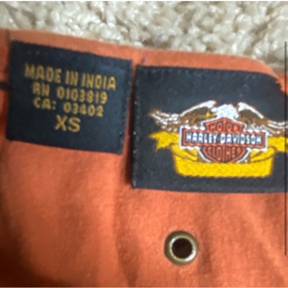 Harley-Davidson Orange Tank Top with Edgy Lattice Sides - Picture 3 of 3